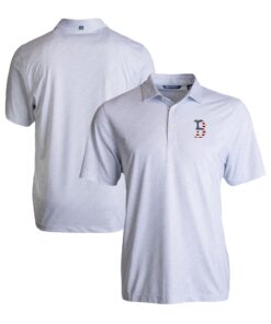 Men's Boston Red Sox  Cutter & Buck White Stars & Stripes Pike Eco Pebble Print Stretch Recycled Polo