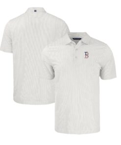 Men's Boston Red Sox  Cutter & Buck White/Gray Stars & Stripes Big & Tall Pike Eco Symmetry Print Stretch Recycled Polo