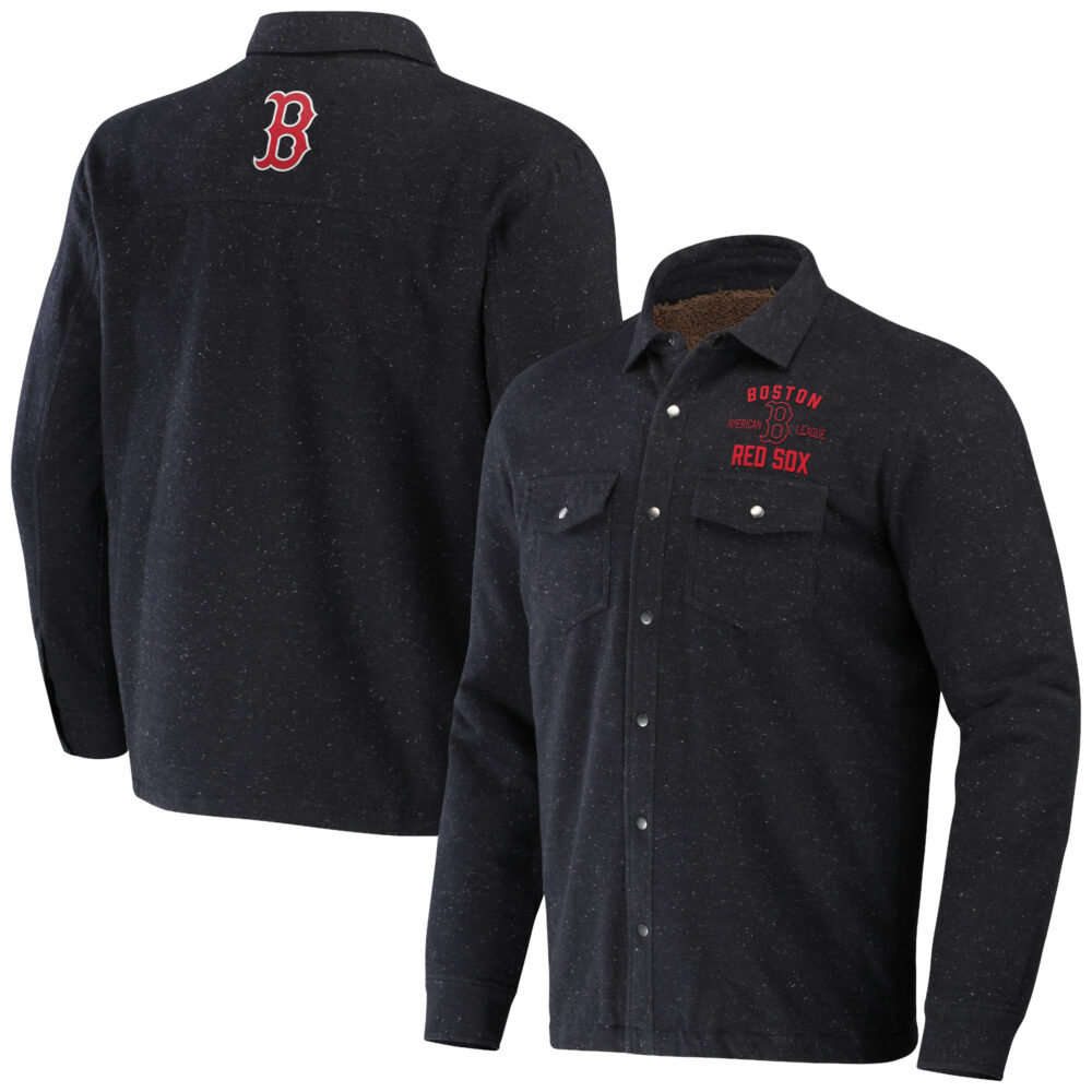 Men's Boston Red Sox Darius Rucker Collection by  Black RingstopÂ Full-Snap Shacket