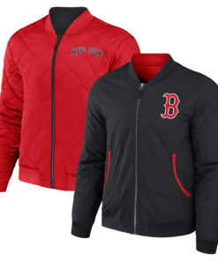Men's Boston Red Sox Darius Rucker Collection by  Black/Red Reversible Full-Zip Bomber Jacket