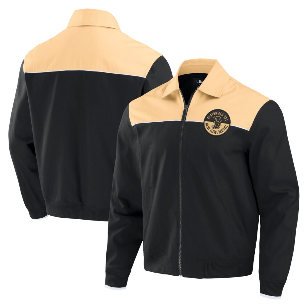 Men's Boston Red Sox Darius Rucker Collection by  Black/Tan Canvas Bomber Full-Zip Jacket