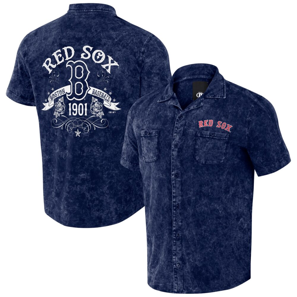 Men's Boston Red Sox  Darius Rucker Collection by  Navy Denim Team Color Button-Up Shirt