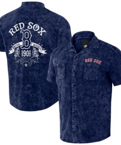 Men's Boston Red Sox  Darius Rucker Collection by  Navy Denim Team Color Button-Up Shirt