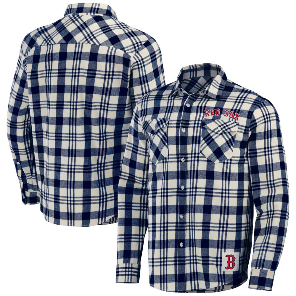 Men's Boston Red Sox Darius Rucker Collection by  Navy Plaid Flannel Button-Up Shirt