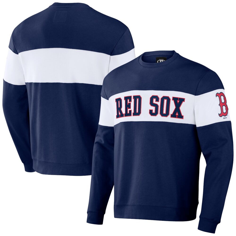 Men's Boston Red Sox Darius Rucker Collection by  Navy Stripe Pullover Sweatshirt