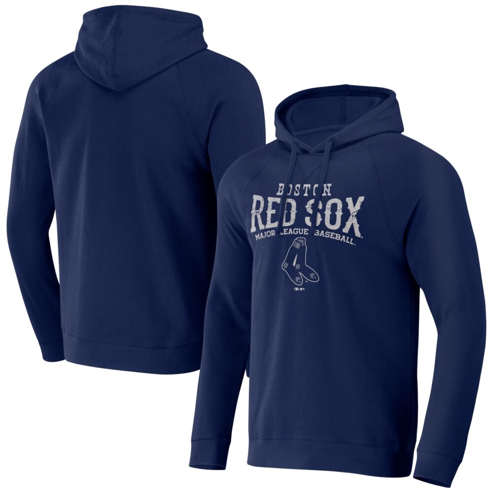 Men's Boston Red Sox  Darius Rucker Collection by  Navy Waffle-Knit Raglan Pullover Hoodie