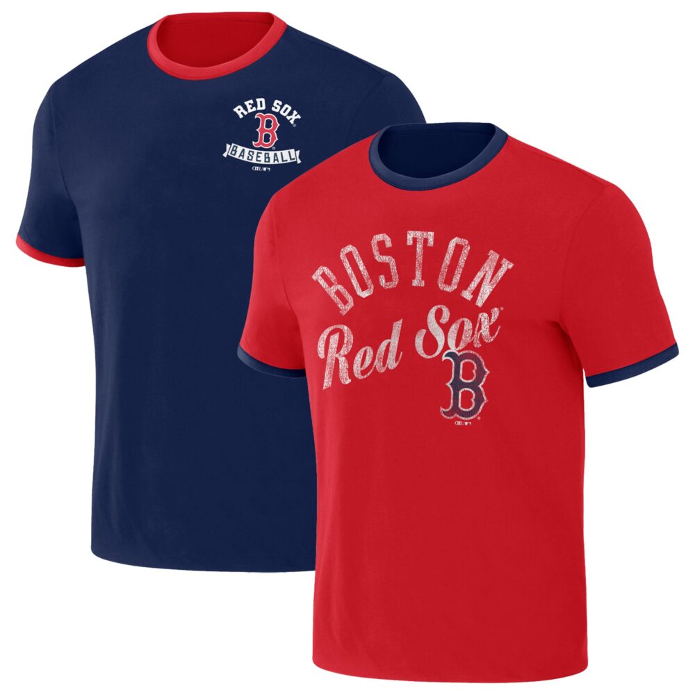 Men's Boston Red Sox Darius Rucker Collection by  Navy/Red Two-Way Ringer Reversible T-Shirt