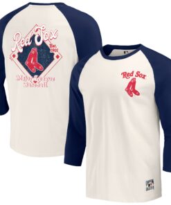 Men's Boston Red Sox Darius Rucker Collection by  Navy/White Cooperstown Collection Raglan 3/4-Sleeve T-Shirt