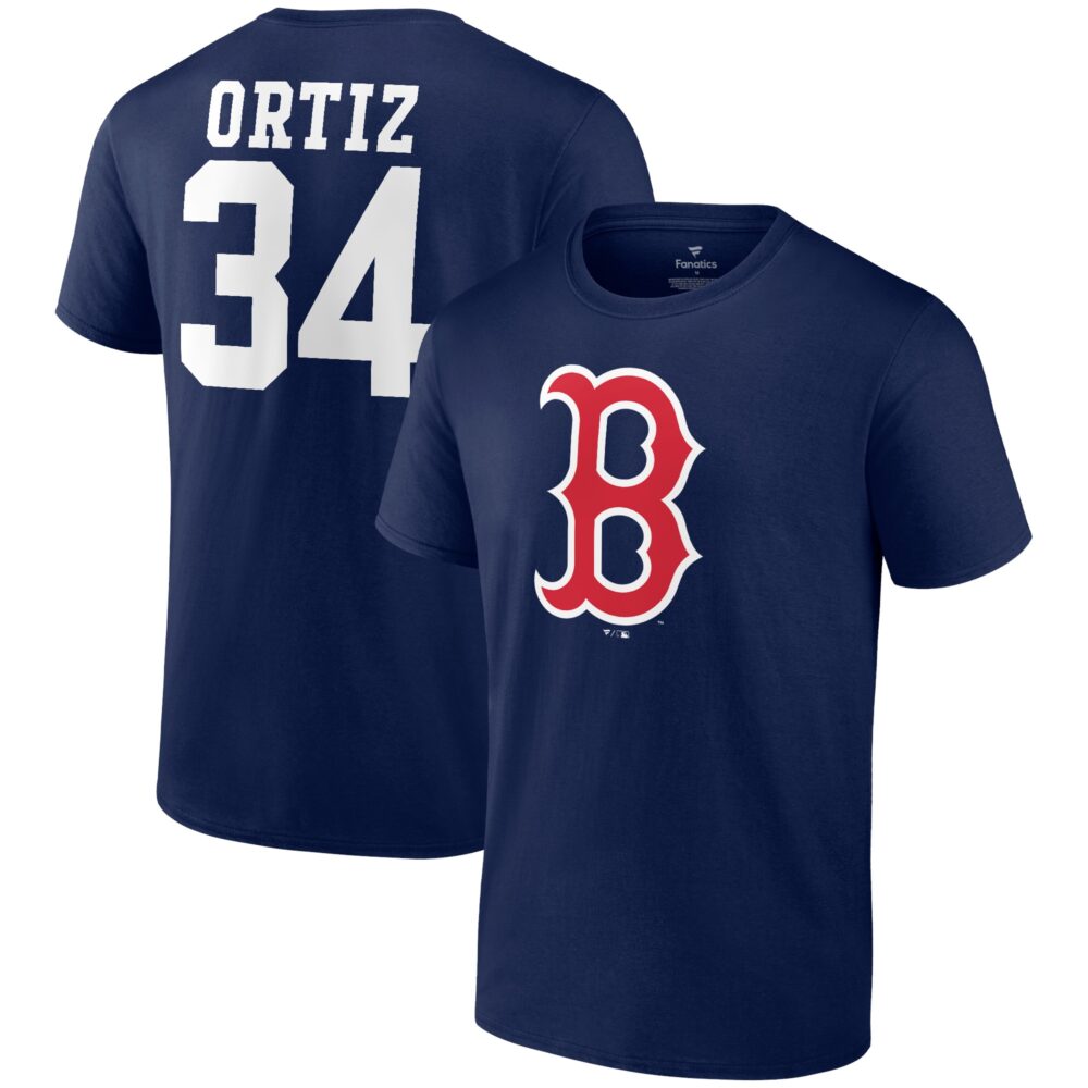 Men's Boston Red Sox David Ortiz  Branded Navy Logo Graphic T-Shirt
