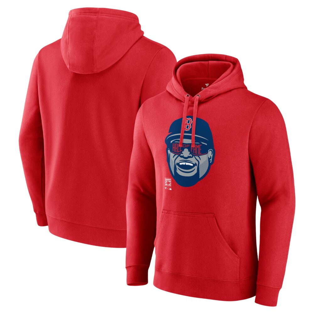 Men's Boston Red Sox David Ortiz  Branded Red Big Papi Portrait Fitted Pullover Hoodie