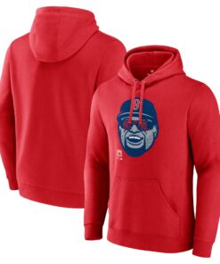 Men's Boston Red Sox David Ortiz  Branded Red Big Papi Portrait Fitted Pullover Hoodie