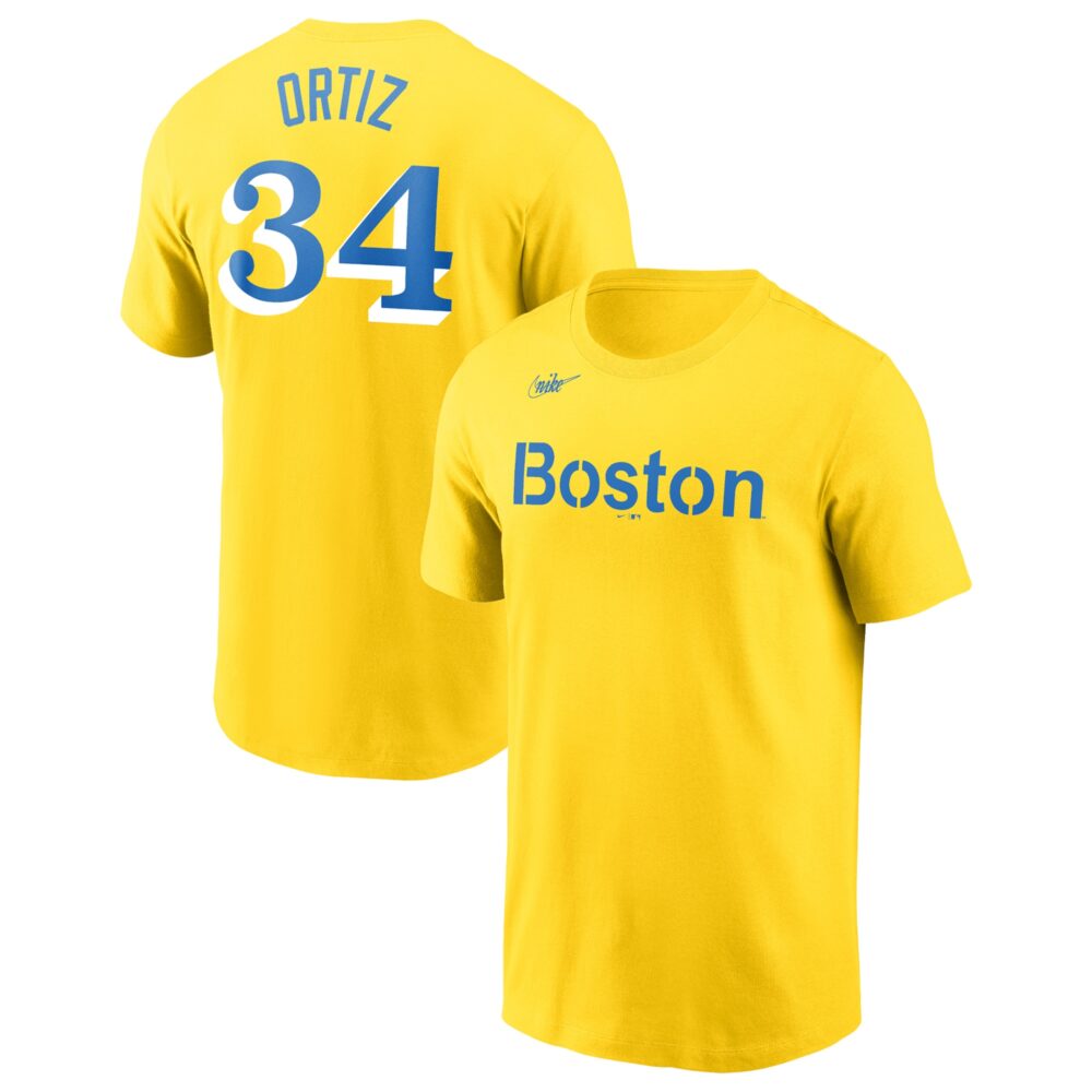Men's Boston Red Sox David Ortiz Nike Gold Name & Number T-Shirt