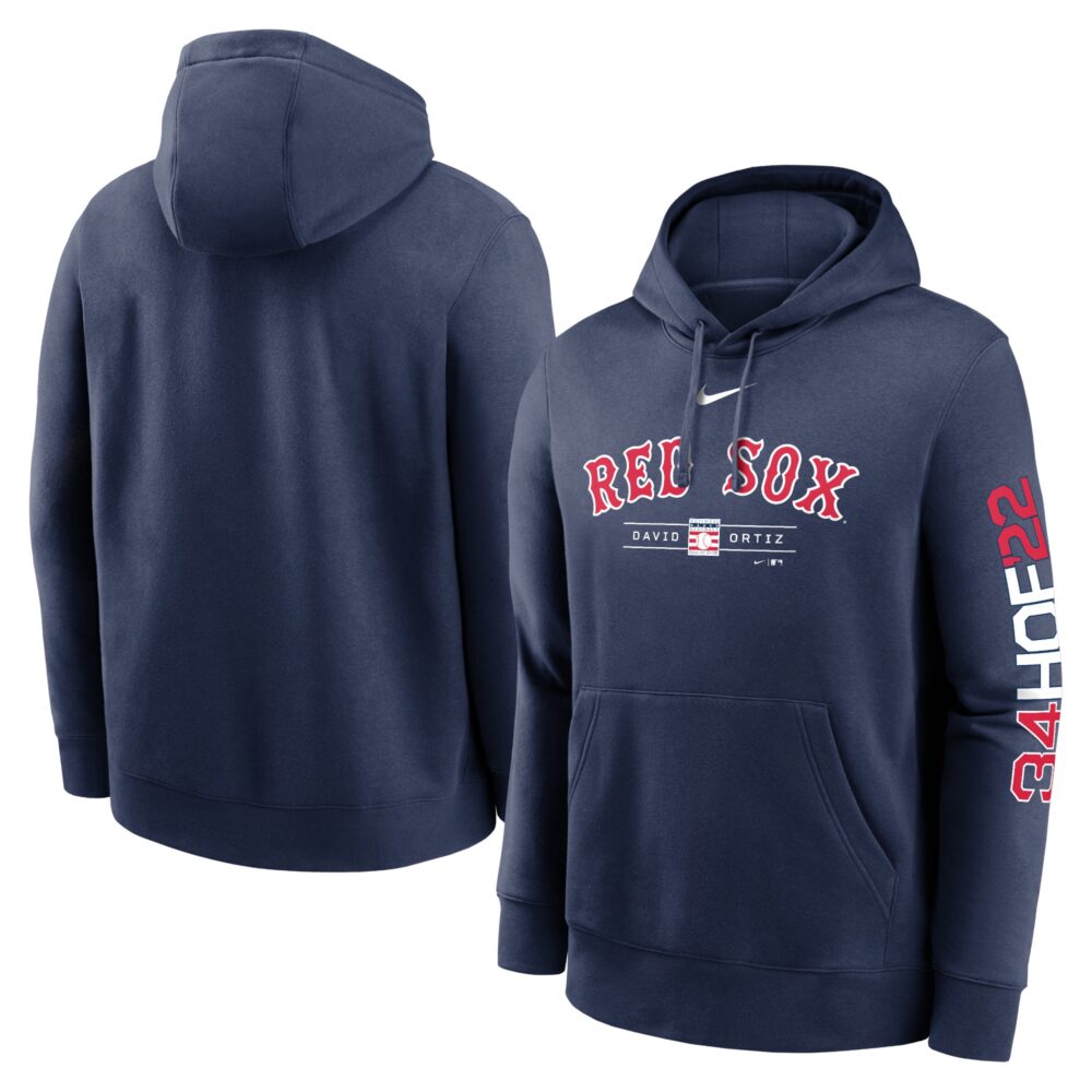 Men's Boston Red Sox David Ortiz Nike Navy 2022 Hall of Fame Inductee Pullover Hoodie