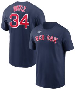 Men's Boston Red Sox David Ortiz Nike Navy Name & Number Logo T-Shirt