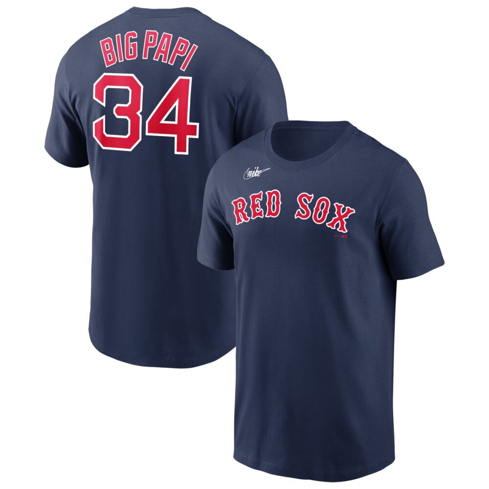 Men's Boston Red Sox David Ortiz Nike Navy Name & Number Wordmark T-Shirt