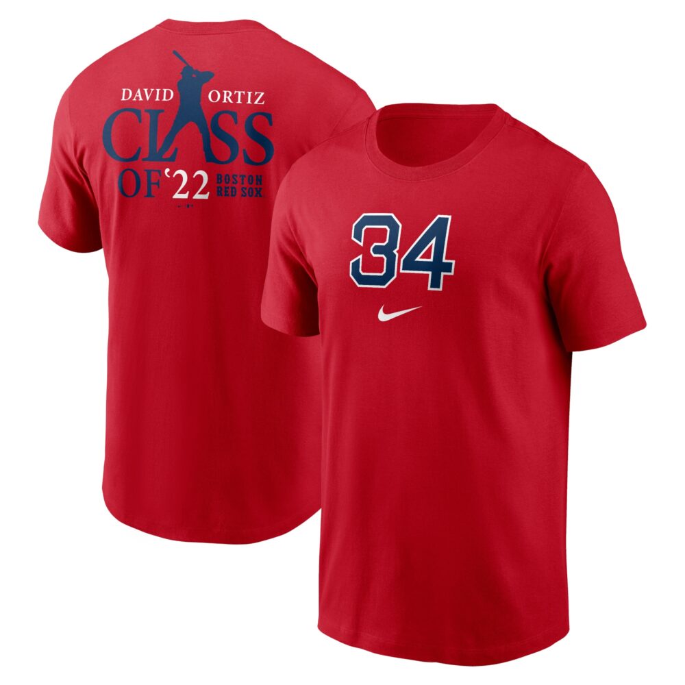 Men's Boston Red Sox David Ortiz Nike Red 2022 Hall of Fame Essential T-Shirt