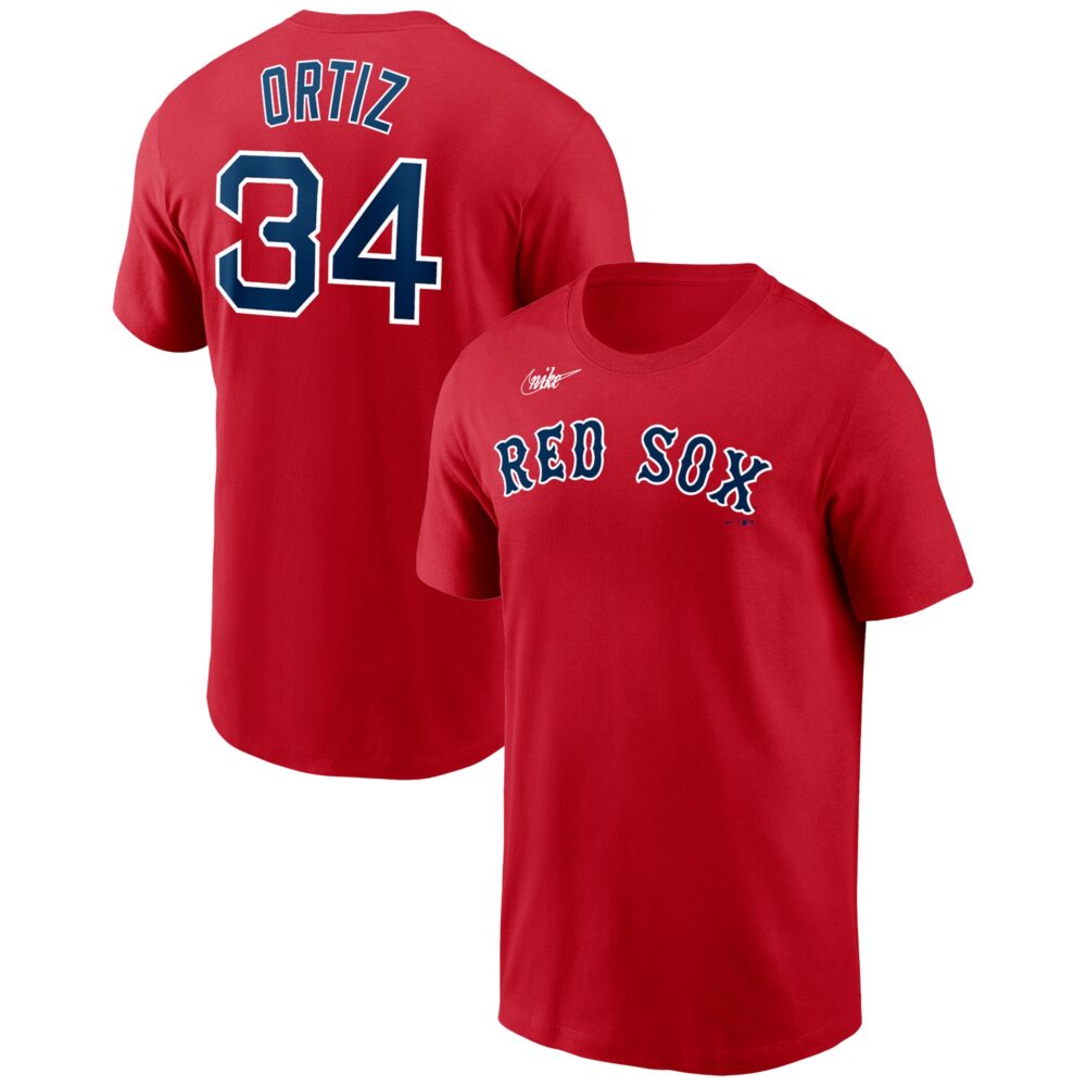 Men's Boston Red Sox David Ortiz Nike Red Name & Number T-Shirt