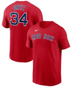 Men's Boston Red Sox David Ortiz Nike Red Name & Number T-Shirt