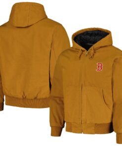 Men's Boston Red Sox Dunbrooke Brown Dakota Work Full-Zip Hoodie Jacket