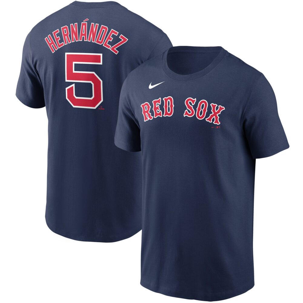 Men's Boston Red Sox Enrique Hernandez Nike Navy Name & Number T-Shirt