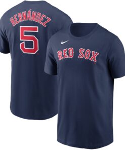 Men's Boston Red Sox Enrique Hernandez Nike Navy Name & Number T-Shirt