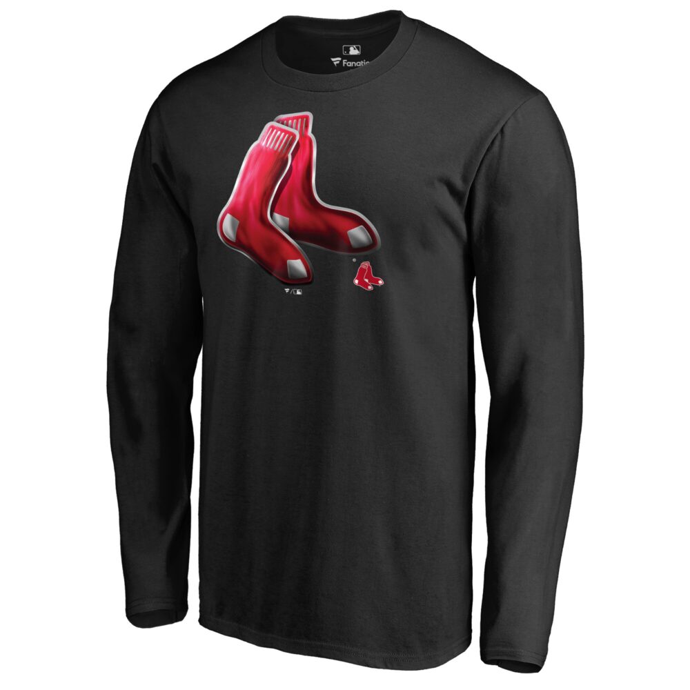 Men's Boston Red Sox  Branded Black Midnight Mascot Long Sleeve T-Shirt