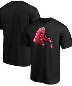 Men's Boston Red Sox  Branded Black Midnight Mascot Team Logo T-Shirt
