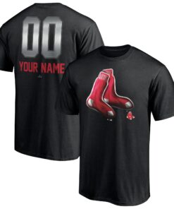 Men's Boston Red Sox  Branded Black Personalized Any Name & Number Midnight Mascot T-Shirt