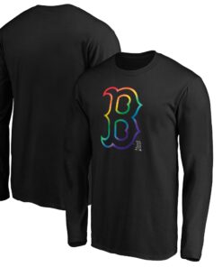 Men's Boston Red Sox  Branded Black Team Pride Logo Long Sleeve T-Shirt