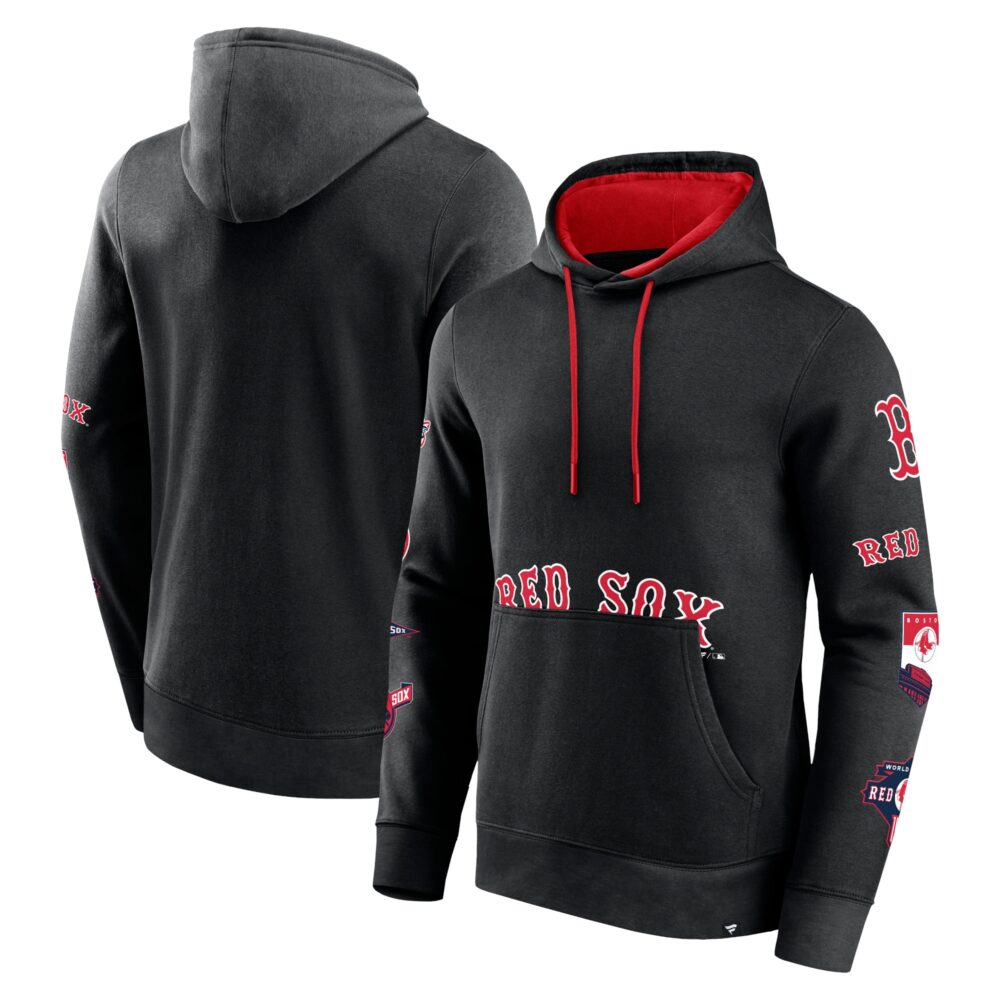 Men's Boston Red Sox  Branded Black Wild Winner Pullover Hoodie