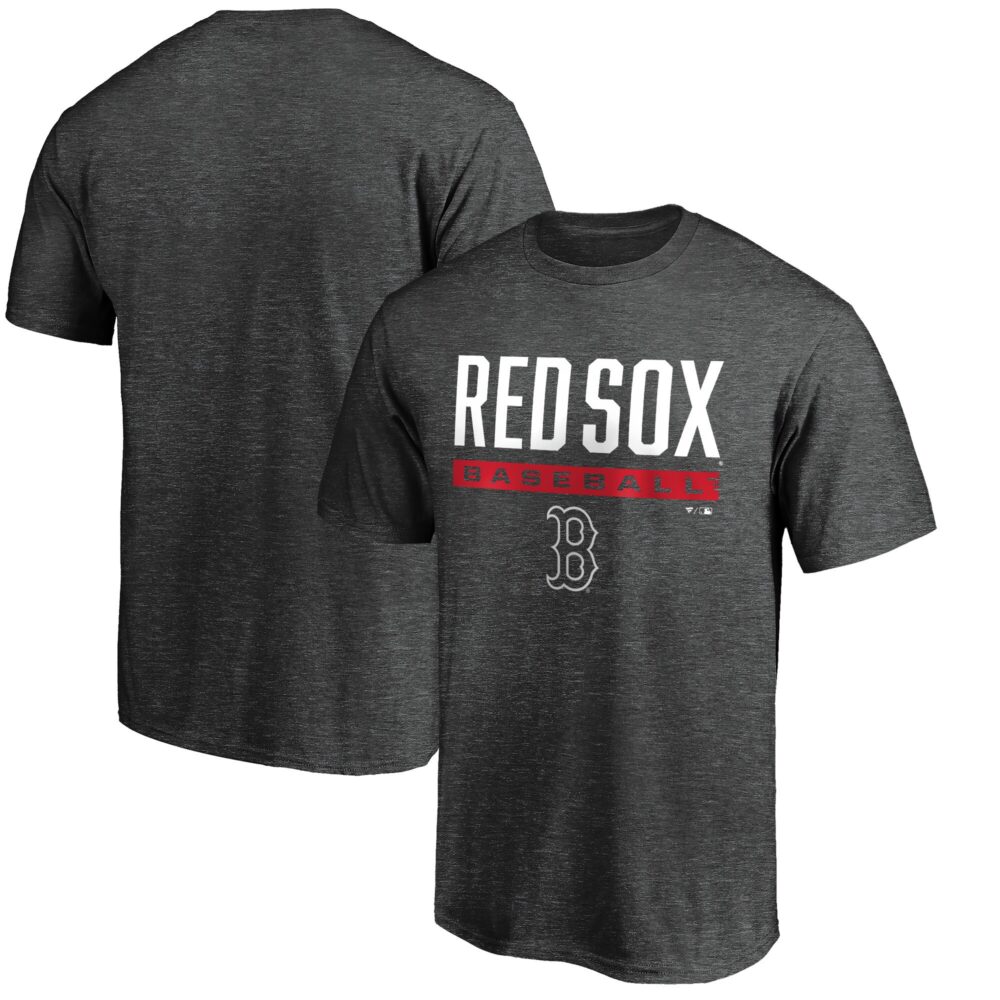 Men's Boston Red Sox  Branded Charcoal Team Win Stripe T-Shirt