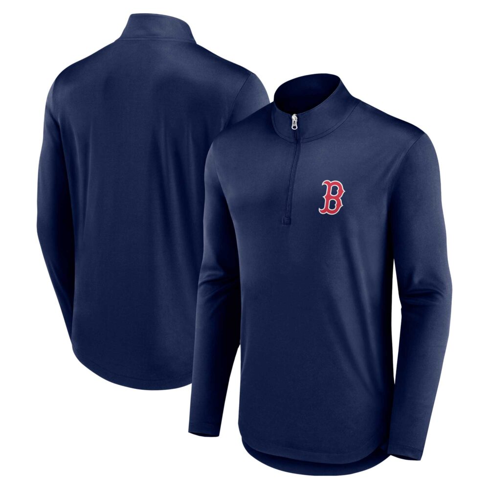 Men's Boston Red Sox  Branded  Branded Navy Quarterback Quarter-Zip Top