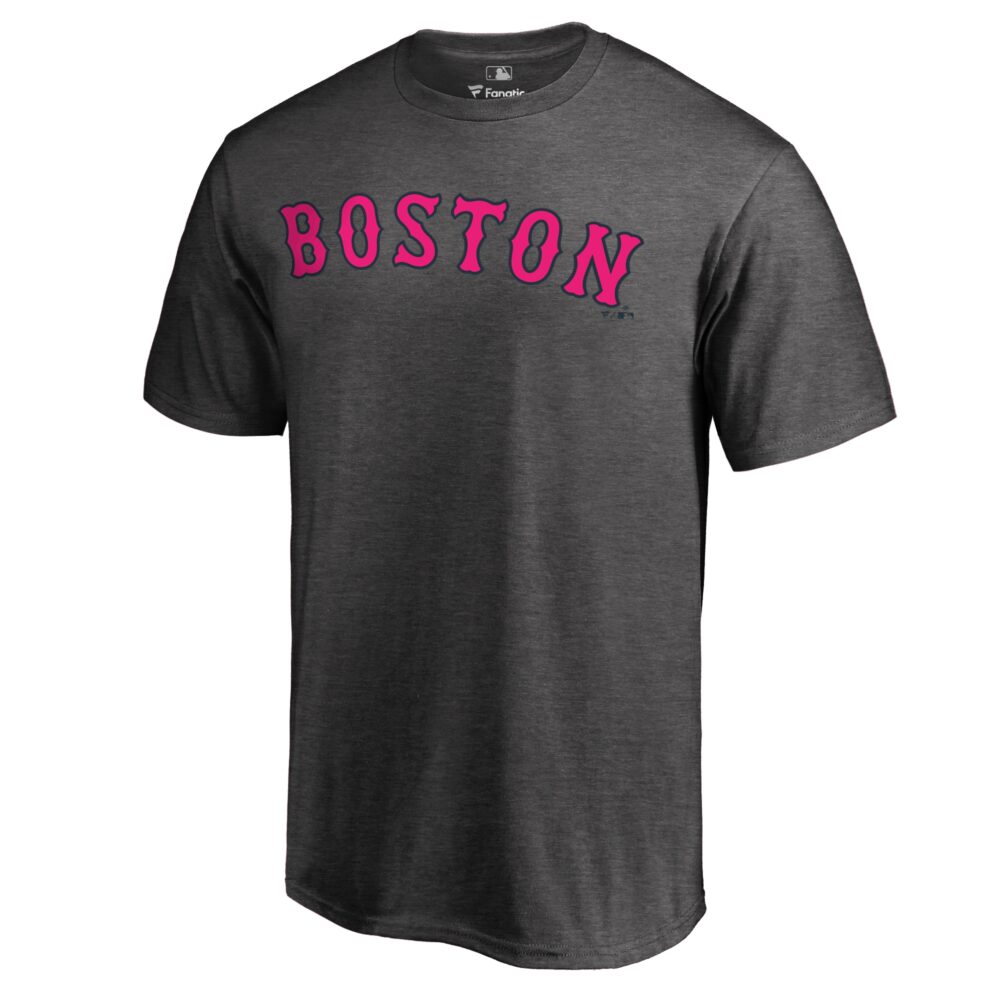 Men's Boston Red Sox  Branded Heather Gray 2019 Mother's Day Pink Wordmark T-Shirt