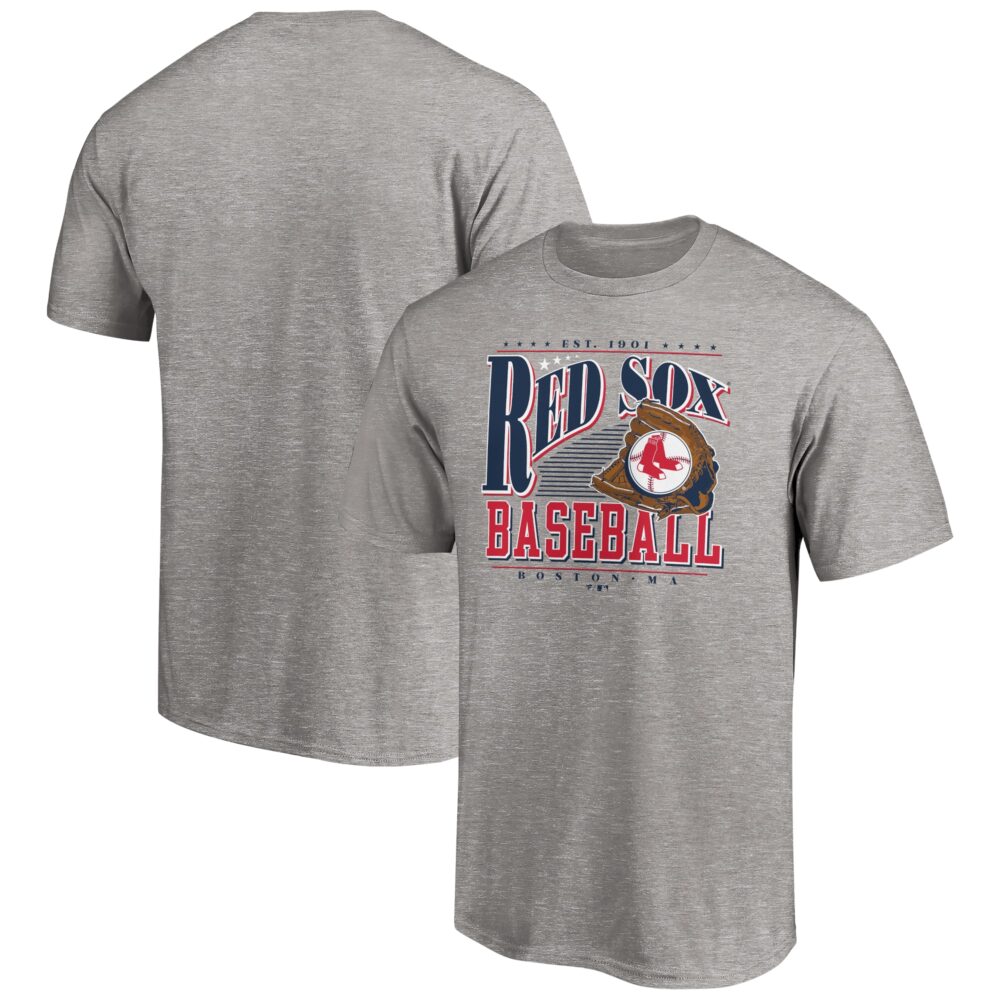 Men's Boston Red Sox  Branded Heather Gray Cooperstown Collection Winning Time T-Shirt