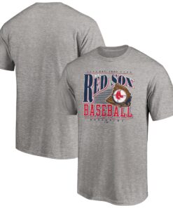 Men's Boston Red Sox  Branded Heather Gray Cooperstown Collection Winning Time T-Shirt