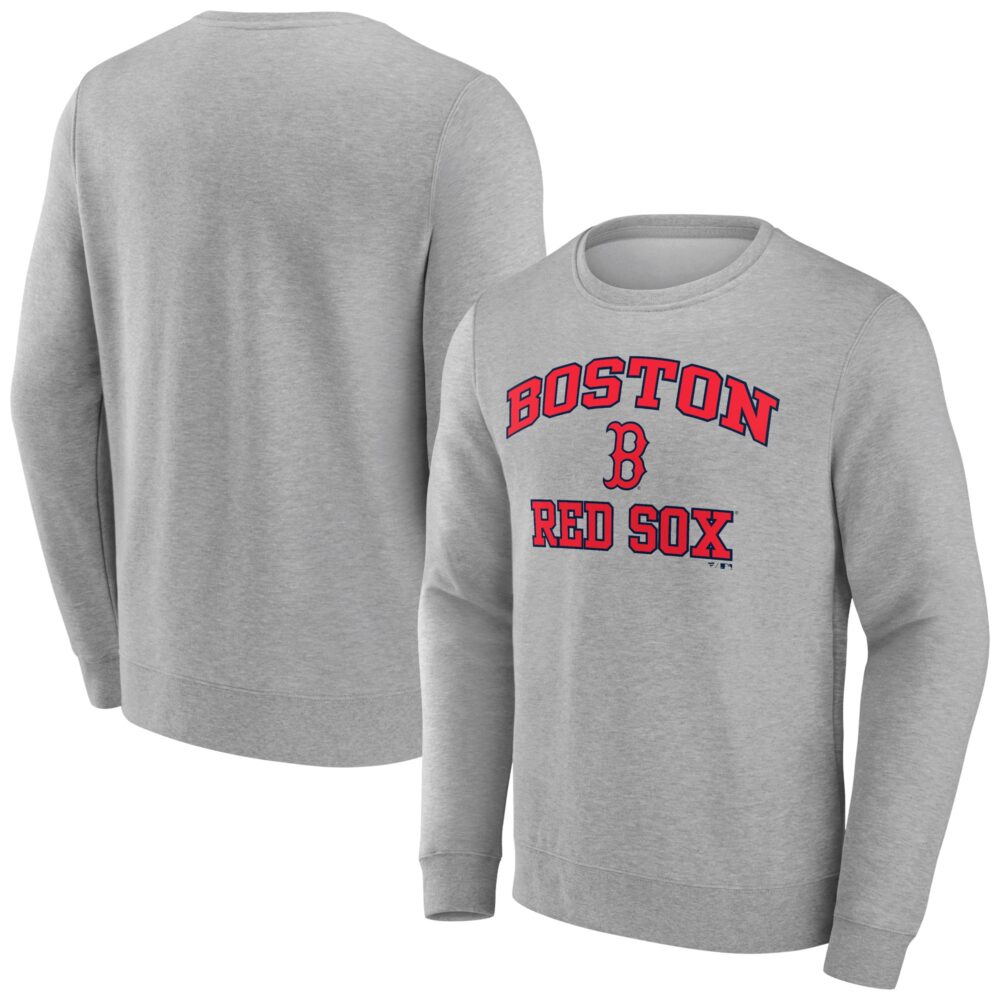 Men's Boston Red Sox  Branded Heather Gray Heart & Soul Pullover Sweatshirt