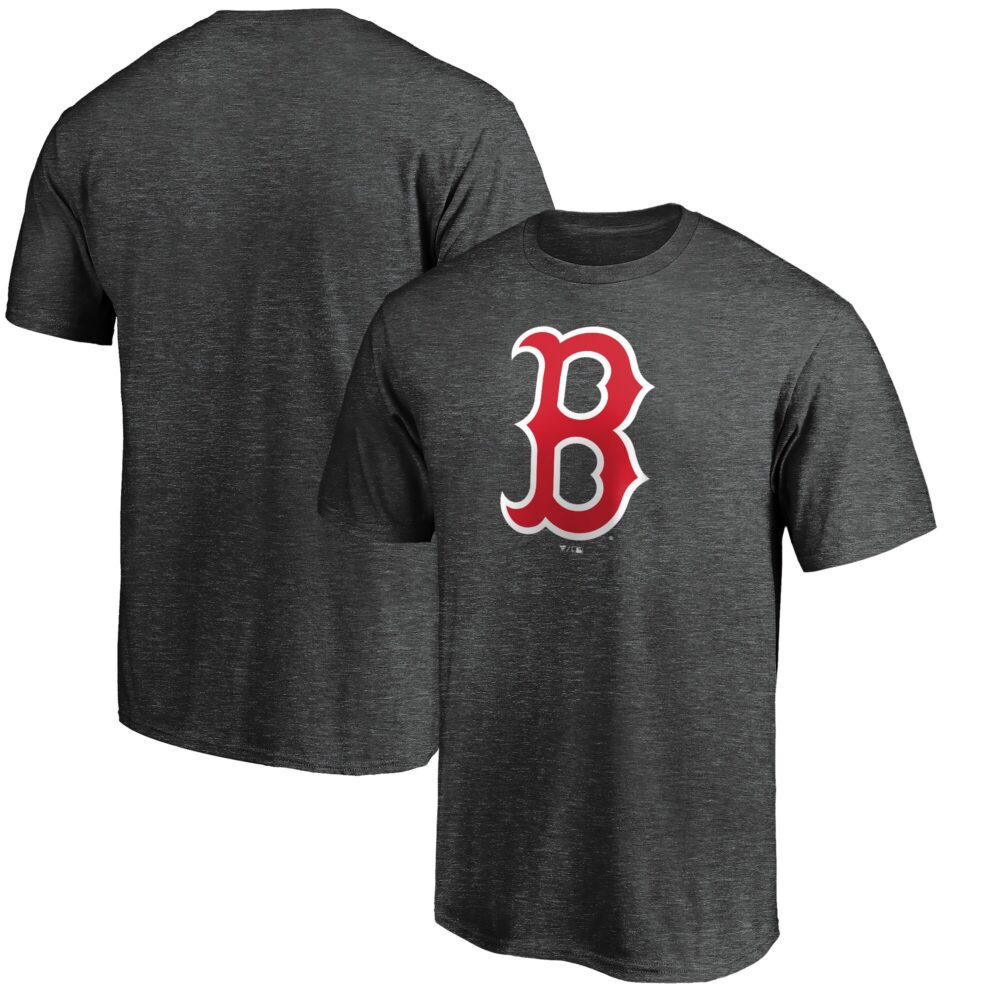Men's Boston Red Sox  Branded Heathered Charcoal Primary Logo T-Shirt