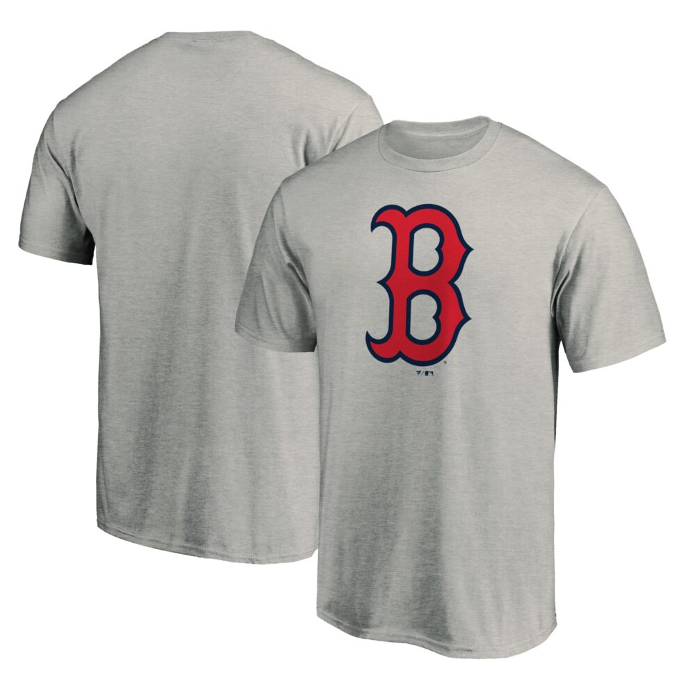 Men's Boston Red Sox  Branded Heathered Gray Official Team Logo T-Shirt