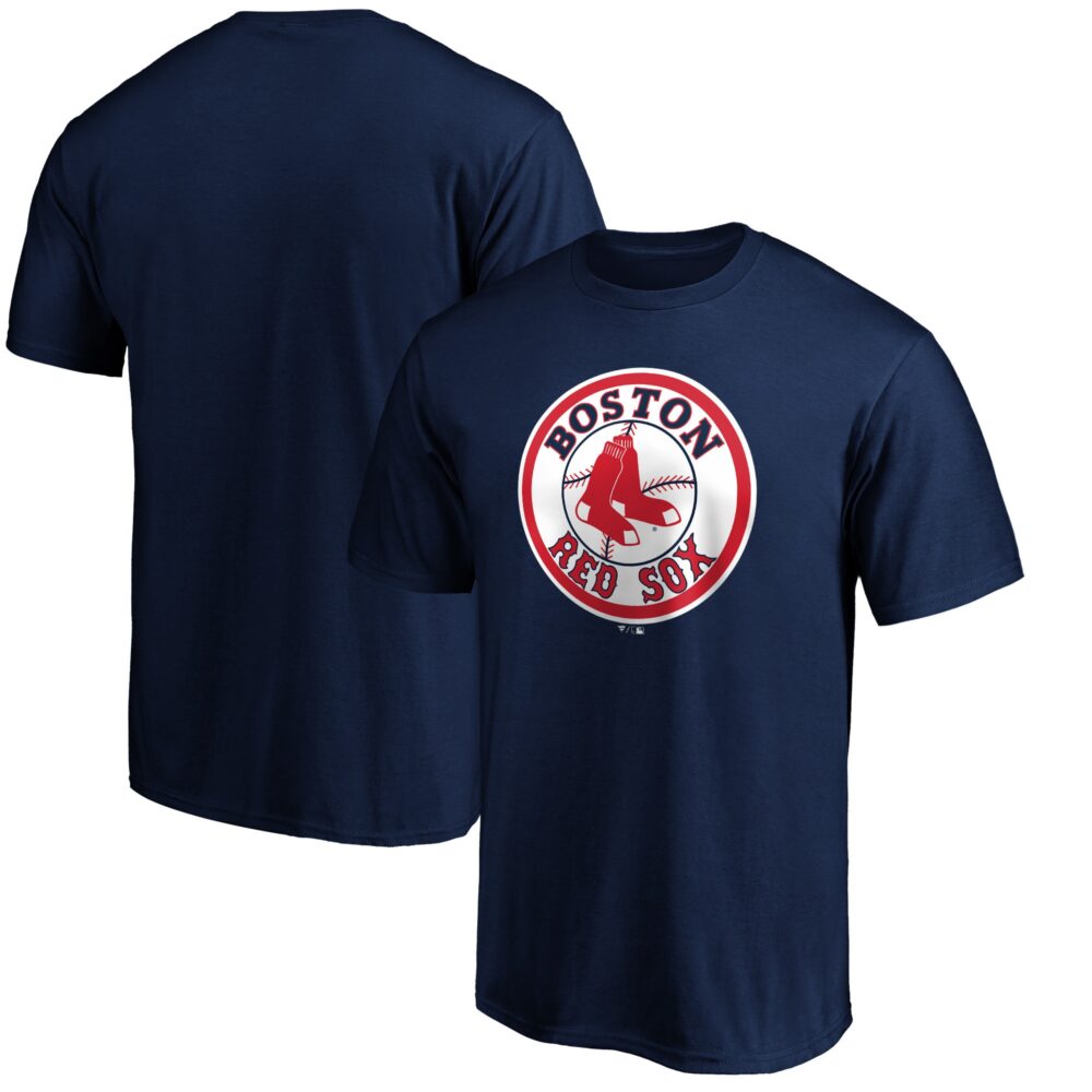 Men's Boston Red Sox  Branded Navy Cooperstown Collection Forbes Team Logo T-Shirt