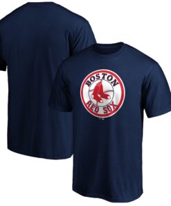 Men's Boston Red Sox  Branded Navy Cooperstown Collection Forbes Team Logo T-Shirt