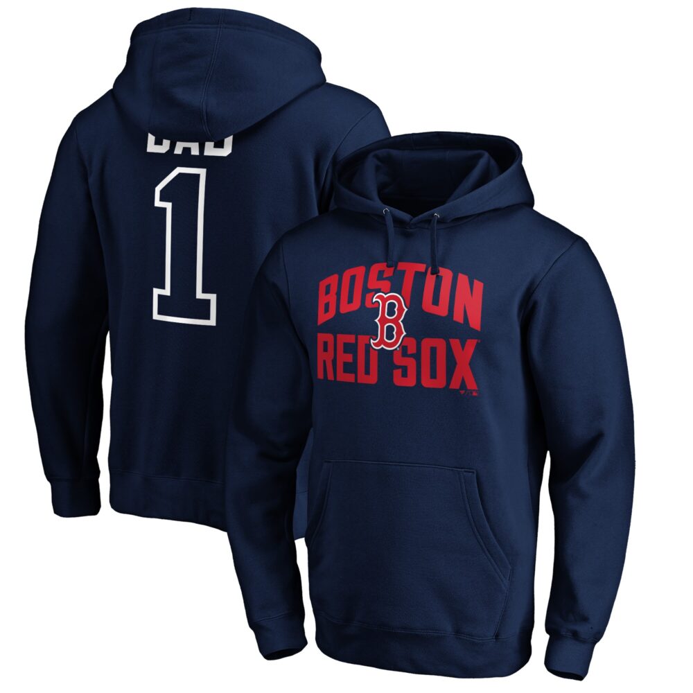 Men's Boston Red Sox  Branded Navy Father's Day #1 Dad Pullover Hoodie