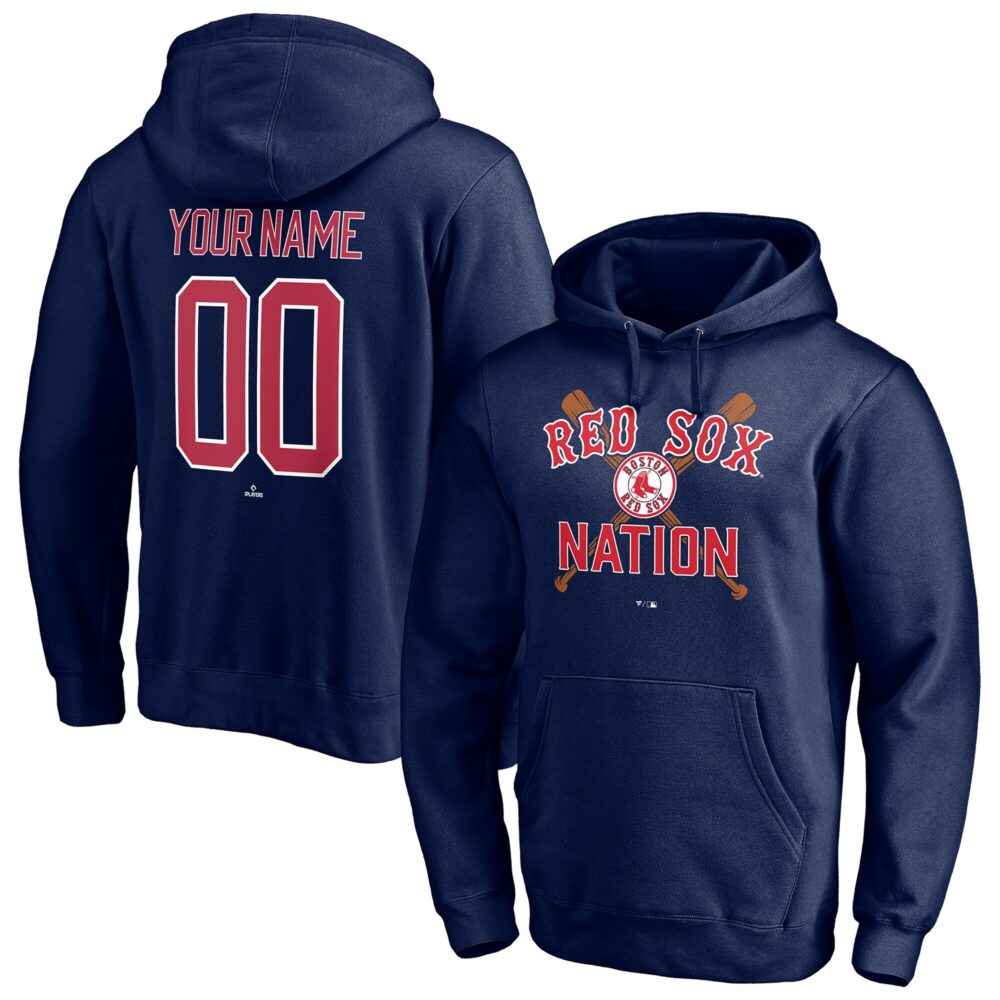 Men's Boston Red Sox  Branded Navy Hometown Legend Personalized Name & Number Pullover Hoodie