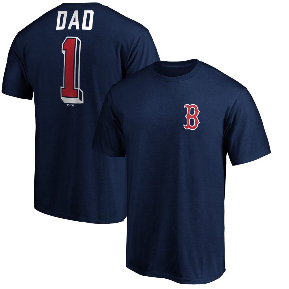 Men's Boston Red Sox  Branded Navy Number One Dad T-Shirt