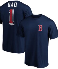 Men's Boston Red Sox  Branded Navy Number One Dad T-Shirt