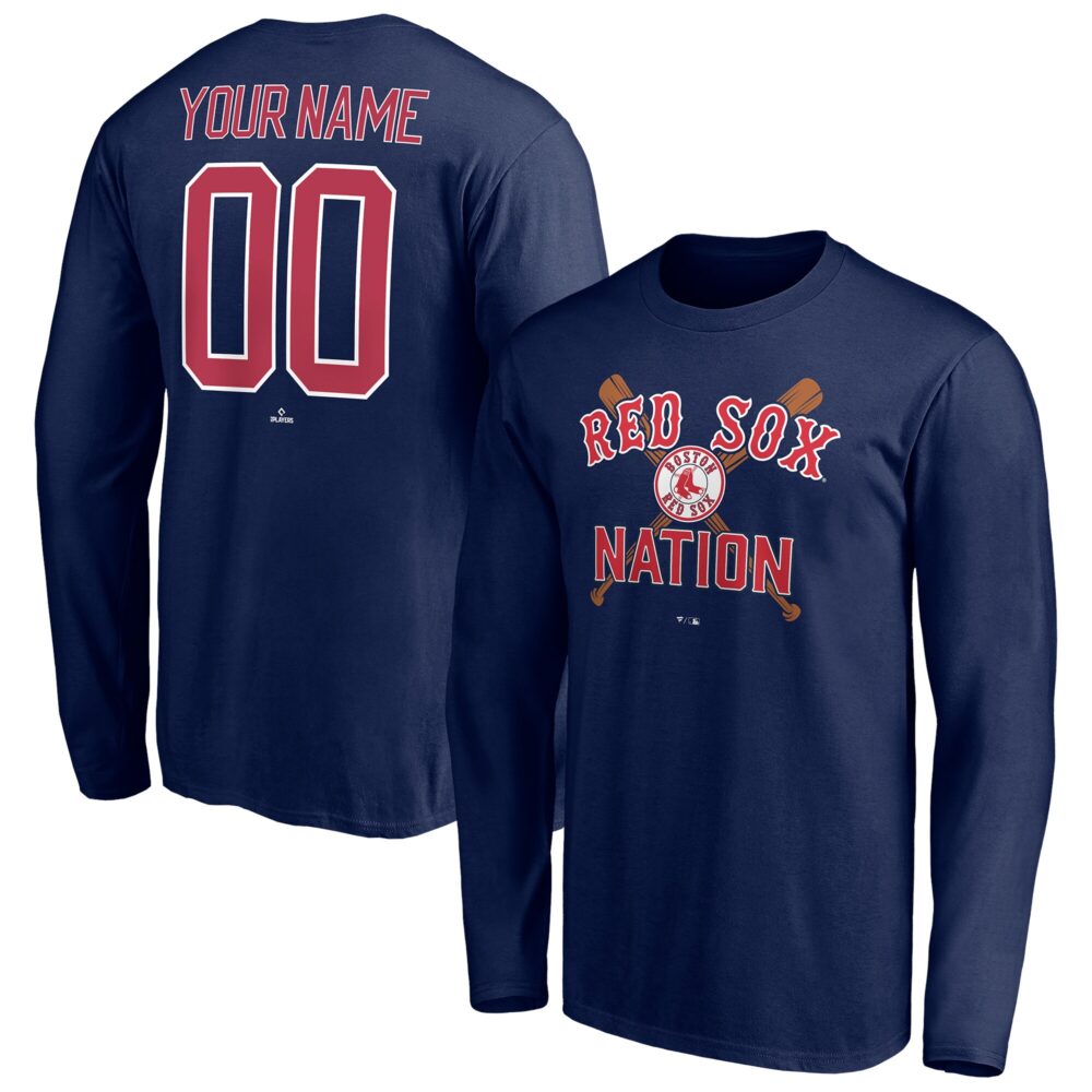 Men's Boston Red Sox  Branded Navy Personalized Hometown Legend Long Sleeve T-Shirt