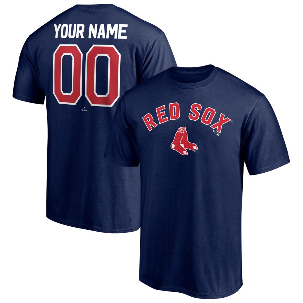 Men's Boston Red Sox  Branded Navy Personalized Team Winning Streak Name & Number T-Shirt