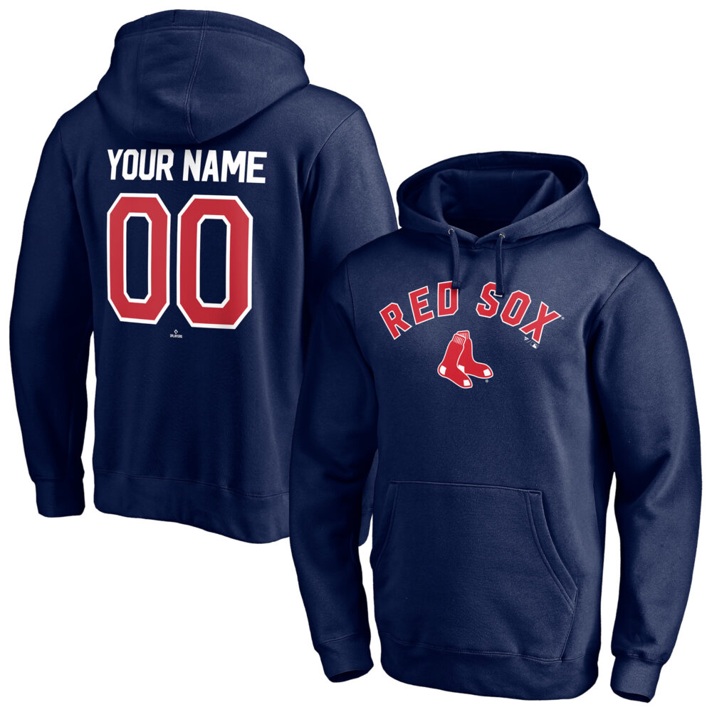 Men's Boston Red Sox  Branded Navy Personalized Winning Streak Name & Number Pullover Hoodie