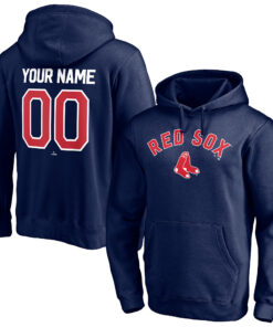 Men's Boston Red Sox  Branded Navy Personalized Winning Streak Name & Number Pullover Hoodie