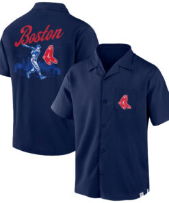 Men's Boston Red Sox  Branded Navy Proven Winner Camp Button-Up Shirt