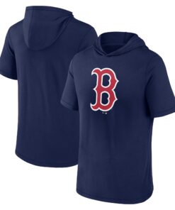 Men's Boston Red Sox  Branded Navy Short Sleeve Hoodie T-Shirt